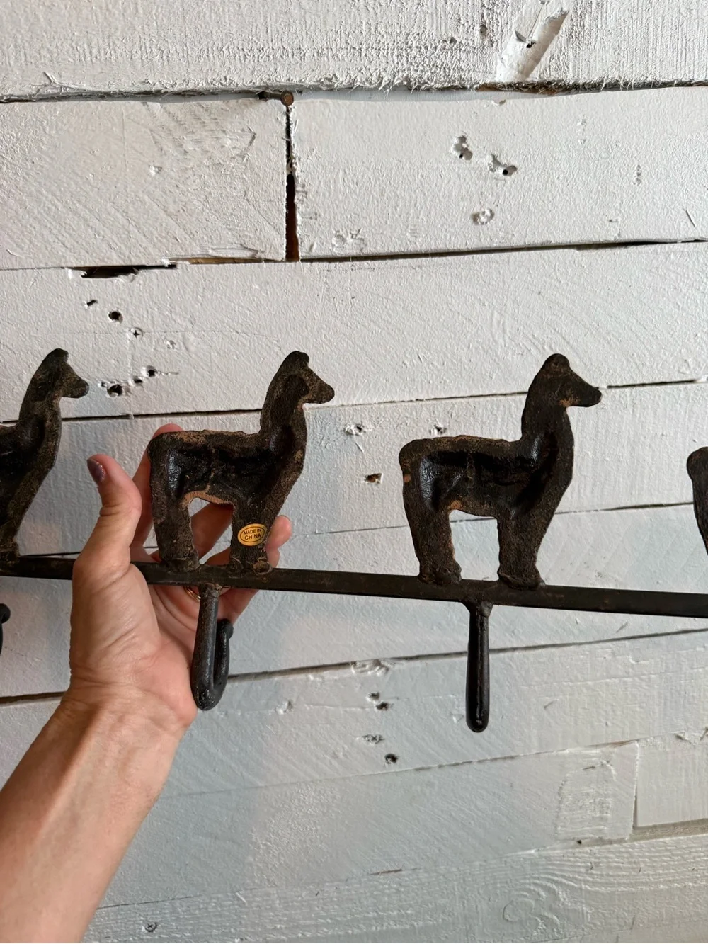 Llama Cast Iron Wall Hook Rack - Rustic Home Organizer
